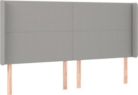 vidaXL Κρεβάτι Boxspring με Στρώμα &amp; LED Αν.Γκρι 200x200εκ. Υφασμάτινο