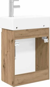 vidaXL Μονάδα μπάνιου με βρύση Artisan Δρυς 45,5 x 25,5 x 84 εκ