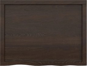 vidaXL Πάγκος Μπάνιου Σκούρο Καφέ 80x60x(2-6) εκ. Επεξεργ. Μασίφ Ξύλο