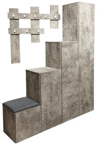Έπιπλο εισόδου Nenich pakoworld σε γκρι oak απόχρωση 150x37x180εκ
