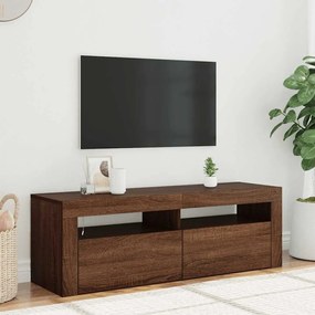 vidaXL Έπιπλο Τηλεόρασης με LED Καφέ Δρυς 120x35x40 εκ.