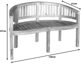 Παγκάκι διθέσιο Coren φυσικό teak ξύλο 130x61x87εκ 130x61x87 εκ.