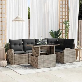 vidaXL Σετ Καναπέ Κήπου με μαξιλάρι 6 pcs Γκρι 100 x 55 x 73 εκ