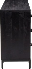 vidaXL Ντουλάπι Μαύρο 110 x 35 x 70 εκ. από Μασίφ Ξύλο Πεύκου