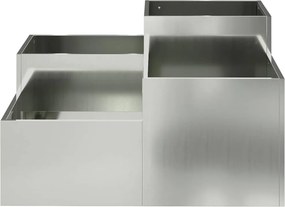 vidaXL Γλάστρα Κήπου Ασημί 100 x 100 x 48 εκ. Γαλβανισμένος χάλυβας