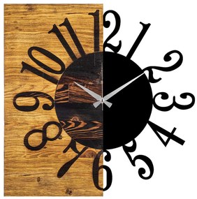 Ρολόι Τοίχου 539TNL1107 58x3x58cm Walnut-Black Wallity Metal,Wood