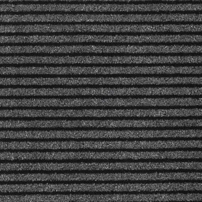 vidaXL Χαλάκι Εξώπορτας Ριγέ Μαύρο και Γκρι 60 x 90 cm