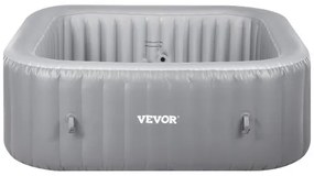 VEVOR Inflatable Hot Tub 4 to 6 Person 1850 x 660mm Square Portable Outdoor Spa