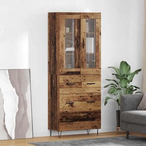 vidaXL Highboard Παλιό Ξύλο 69,5 x 34 x 90 εκ. Επεξεργασμένο ξύλο