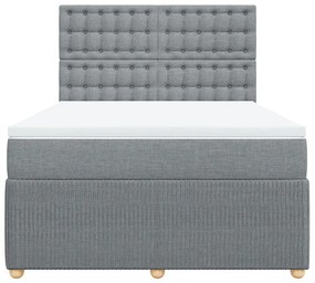 vidaXL Κρεβάτι Boxspring με Στρώμα Αν. Πράσινο 160x200εκ Υφασμάτινο