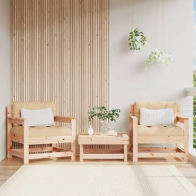 Καρέκλες Κήπου με Μαξιλάρια 2 τεμ. από Μασίφ Ξύλο Πεύκου