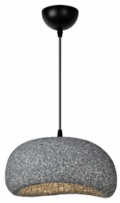 GloboStar® STONE 204-0122 Μοντέρνο Κρεμαστό Φωτιστικό Καμπάνα Μονόφωτο 1 x E27 IP20 Γκρι Πολυστερίνη με Γκρι Ρητίνη - Μ31.5 x Π35 x Υ26cm