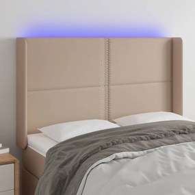 vidaXL Κεφαλάρι Κρεβατιού LED Καπουτσίνο 147x16x118/128 εκ