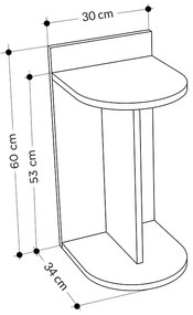 Βοηθητικό τραπέζι Libra pakoworld λευκό-ανθρακί 30x34x60εκ