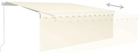 vidaXL Τέντα Συρόμενη Χειροκίνητη με Σκίαστρο & LED Κρεμ 4 x 3 μ.