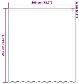vidaXL Κουρτίνες με κουρτίνες Floral Λευκό 200 x 240 cm Πολυεστέρας