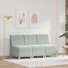 vidaXL Μοναδικός Καναπές χωρίς Χερούλια 3 pcs Ανοιχτό γκρι