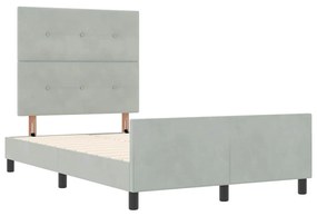 vidaXL Σκελετός Κρεβατιού Ανοιχτό γκρι 120 x 200 cm Βελούδο