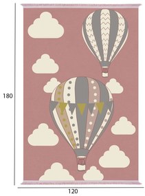 ΠΑΙΔΙΚΟ ΧΑΛΙ ΜΕ ΚΡΟΣΙΑ ΑΕΡΟΣΤΑΤΑ ΡΟΖ  120Χ180 εκ.