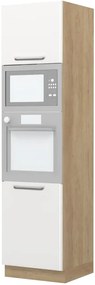 Επιδαπέδιο ντουλάπι φούρνου ψηλό Modena K23-60-RM-Δρυς - Λευκό γυαλιστερό - 60.00Χ60.00Χ235.00cm