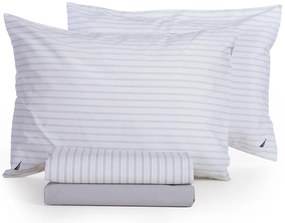 Σεντόνια Διπλά (Σετ) Nautica By Nef-Nef Homeware Nau Coast Γκρι,Λευκό