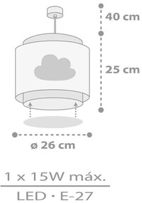 Baby Dreams Gray παιδικό φωτιστικό οροφής (76012[E]) - 76012E