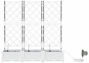 vidaXL Ζαρντινιέρες κήπου Λευκό 120 x 40 x 126 cm Ατσάλι