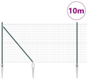 vidaXL Ευρωπαϊκή Περίφραξη με 7 Σπασμένα Πόδια 1.4x10 μ Γαλβανισμένο Ατσάλι Πράσινο
