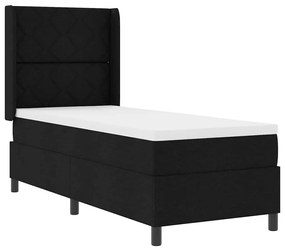 vidaXL Κρεβάτι με ελατήρια με στρώμα Μαύρο 90 x 190 cm ύφασμα