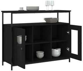 vidaXL Μπουφές Μαύρος 100x35x80 εκ. από Επεξεργασμένο Ξύλο