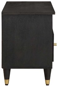 vidaXL Ντουλάπι TV με ράφι Μαύρο 100 x 33 x 46 εκ Στερεό ξύλο μάνγκο