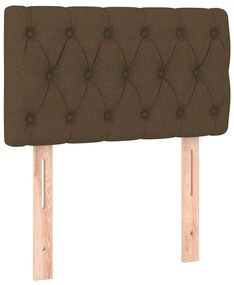vidaXL Κρεβάτι Boxspring με Στρώμα &amp; LED Σκ.Καφέ 80x200 εκ. Υφασμάτινο
