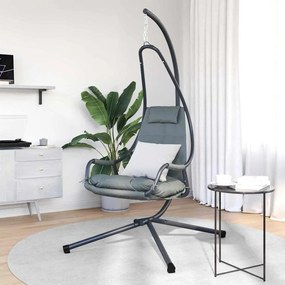 vidaXL Κρεμαστή καρέκλα αυγό Ανθρακί 94 x 107 x 196,5 εκ. Ατσάλι