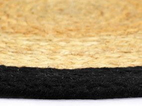 vidaXL Σουπλά Στρογγυλά 6 τεμ. Φυσικό/Μαύρο 38 εκ. από Γιούτα/Βαμβάκι