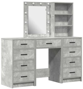 vidaXL Τραπέζι περιποίησης με συρτάρι 3 pcs Γκρι 40 x 41 x 135 εκ.
