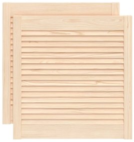 vidaXL Πορτάκια με Περσίδες 2 Τεμ. 61,5x59,4 εκ. από Μασίφ Ξύλο Πεύκου
