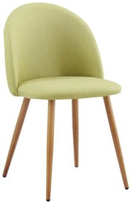 Καρέκλα Μεταλλική BELLA Βαφή Φυσικό/Ύφασμα Lime 54x56x77cm (Σετ 4 ΤΕΜ)