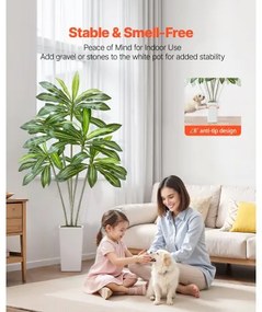 VEVOR 1829 mm Artificial Dracaena Tree Fake Plant with White Planter Indoor