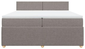 vidaXL Κρεβάτι Boxspring με Στρώμα Taupe 200x200 εκ. Υφασμάτινο