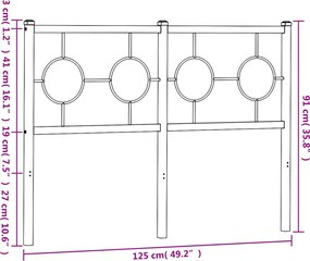 vidaXL Ανταλλακτικό κεφαλάρι Λευκό 120 εκ. Μεταλλικό