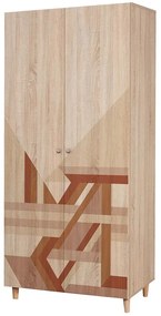 Ντουλάπα Δίφυλλη Lidya 869VEL8672 90x52x192cm Multi Two Door