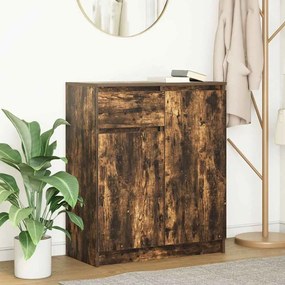 Συρταριέρα με Συρτάρια Καπνιστή Δρυς 71x35x84 εκ. Επεξ. Ξύλο - Καφέ
