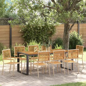 vidaXL Σέτ φαγητού για κήπο 9 pcs Μπεζ 200 x 80 x 75 cm