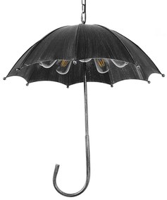 GloboStar UMBRELLA 01407 Vintage Industrial Κρεμαστό Φωτιστικό Οροφής Πολύφωτο Γκρι Σκουριά Μεταλλικό Φ58 x Υ60cm - 01407