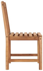 Καρέκλες Κήπου 6 τεμ. από Μασίφ Ξύλο Teak με Μαξιλάρια - Μπεζ-Γκρι