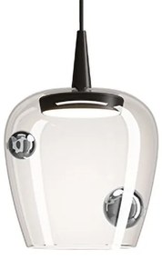 Κρεμαστό Φωτιστικό Οροφής LED 8W Μαύρη Βάση IP40 Φ27cm 2700K Dimmable Bilia Zafferano-LBA4022-Ασημί LBA4022