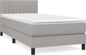 vidaXL Κρεβάτι Boxspring με Στρώμα Ανοιχτό Γκρι 80x200 εκ. Υφασμάτινο