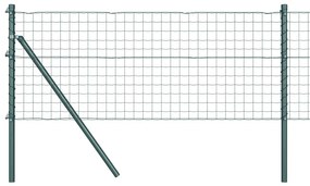vidaXL Φράχτης με Στήλες. Πράσινο 0.8 x 10 m Ατσάλι