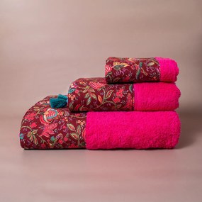 Πετσέτα Χεριών (30x50) White Fabric Pia Red 500gsm
