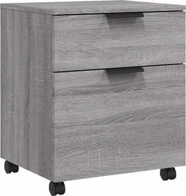 vidaXL Αρχειοθήκη Φορητή Γκρι sonoma45x38x54 εκ. Επεξ. Ξύλο με Ρόδες